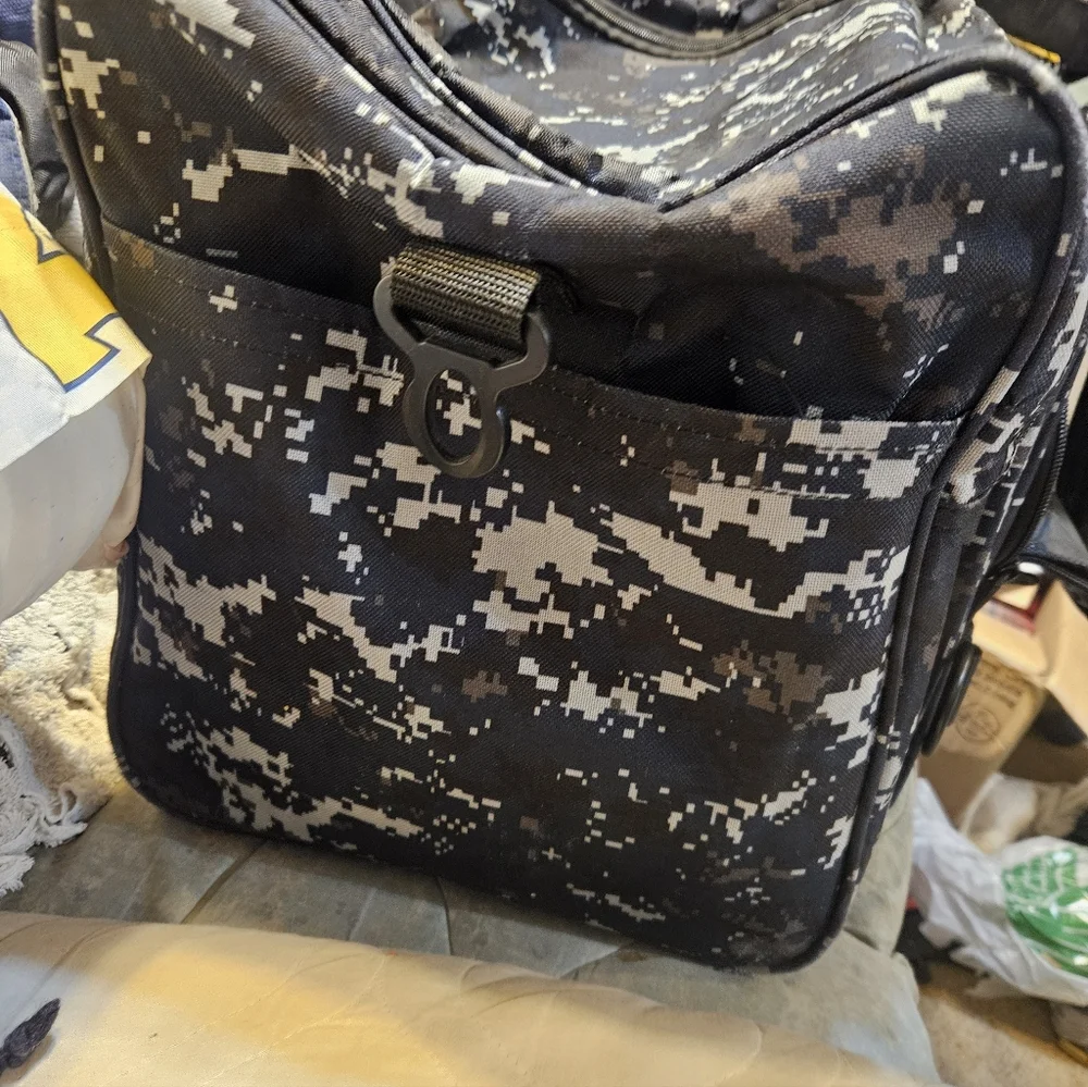 Blue Digitial Camoflauge Square Duffel Bag